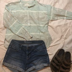 Ann Taylor’s Loft  Soften Shirt Sparkle and Blue